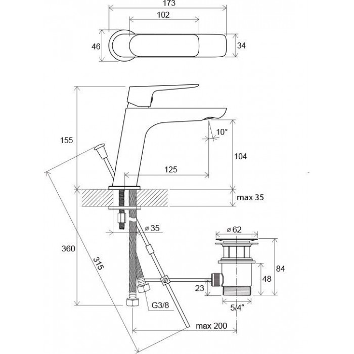 Смеситель для биде Ravak Classic CL 055.00 X070081 хром