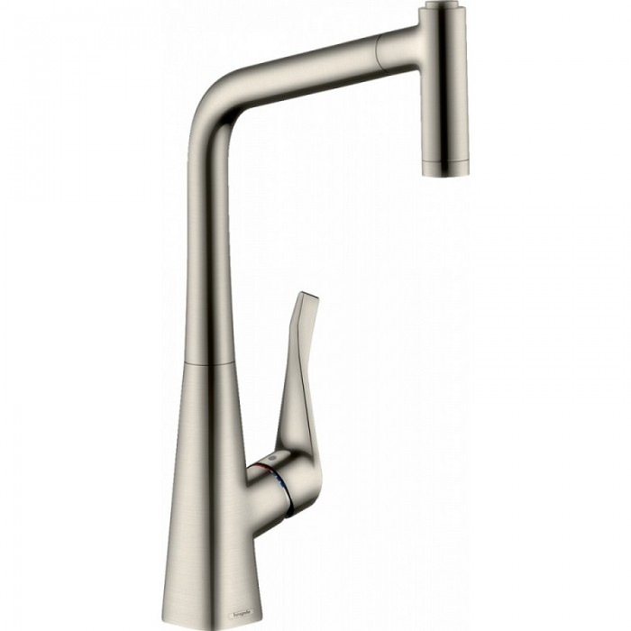 Смеситель для кухни Hansgrohe Metris 14820800 с выжвижным изливом, сталь