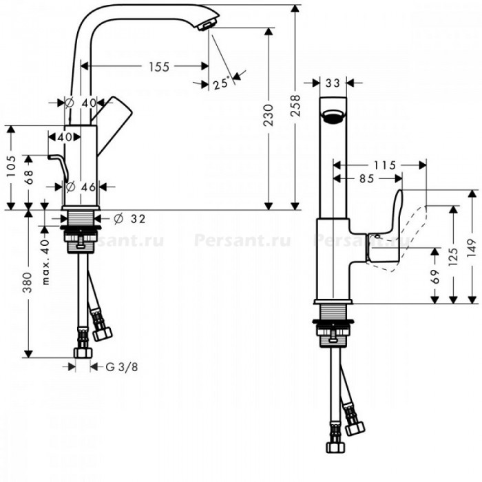 Смеситель для кухни Hansgrohe Metris 31087000 хром