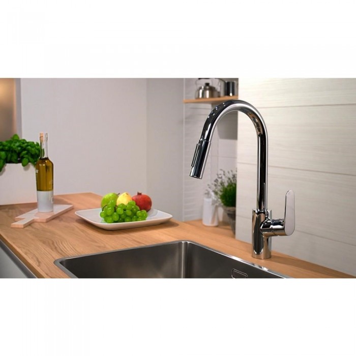 Смеситель для кухни Hansgrohe Focus 31815000 с выдвижным изливом, хром