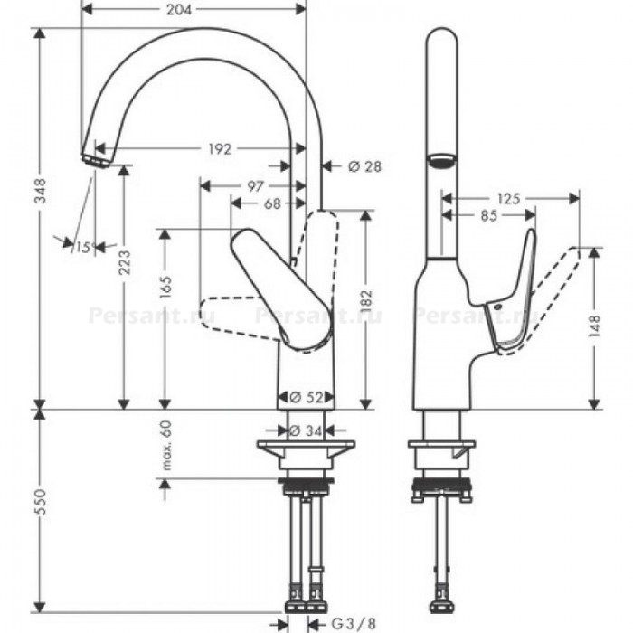 Смеситель для кухни hansgrohe Focus M42 71802000 хром