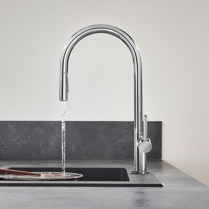 Смеситель для кухни hansgrohe Talis M54 2jet 72800000 с выдвижным изливом, хром