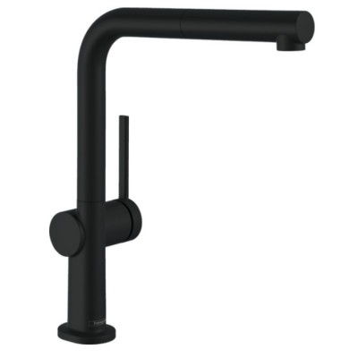 Смеситель для кухни hansgrohe Talis M54 270 1jet 72808670 с выдвижным изливом, черный матовый