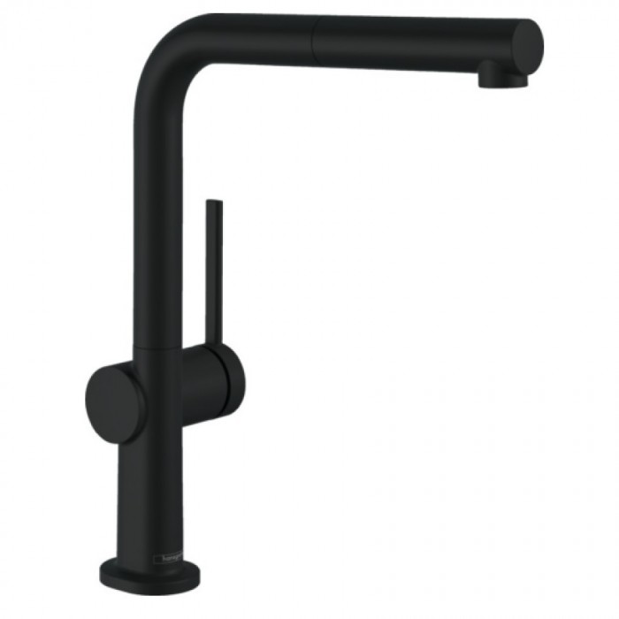 Смеситель для кухни hansgrohe Talis M54 270 1jet 72808670 с выдвижным изливом, черный матовый