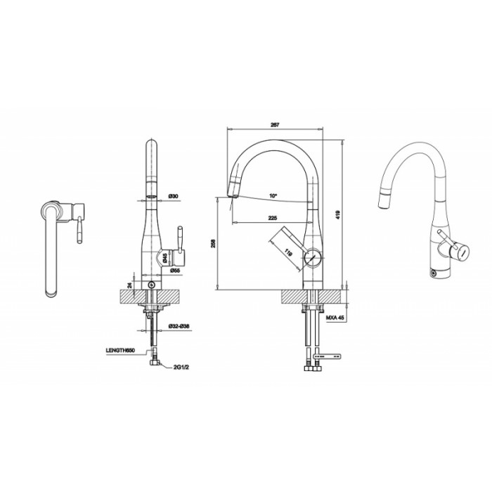 Смеситель для кухни Bravat Miranda F7164208CP-2-ENG с функцией озонирования воды