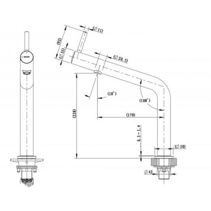Смеситель для кухни Bravat Ozen F7354388CP-ENG хром