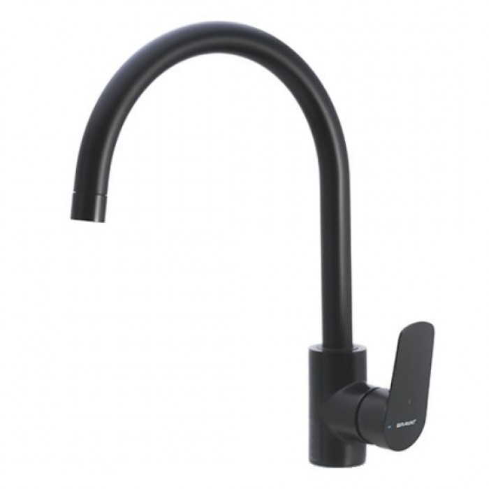 Смеситель для кухни Bravat Rhein F7429564BW-ENG черный матовый