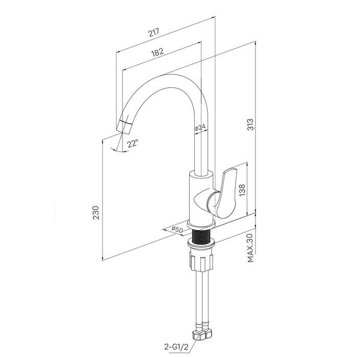Смеситель для кухни Milardo Meal M01SBJ0M05 хром