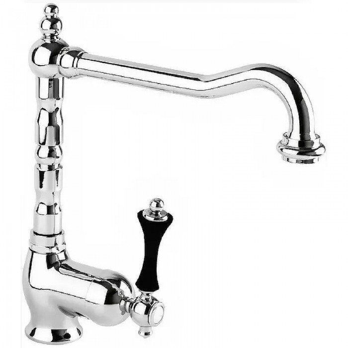 Смеситель для кухни Cezares Margot MARGOT-LLM2-01-N с черной ручкой, хром