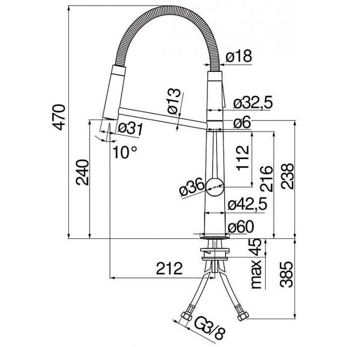 Смеситель для кухни Nobili Levante MV123300CR хром