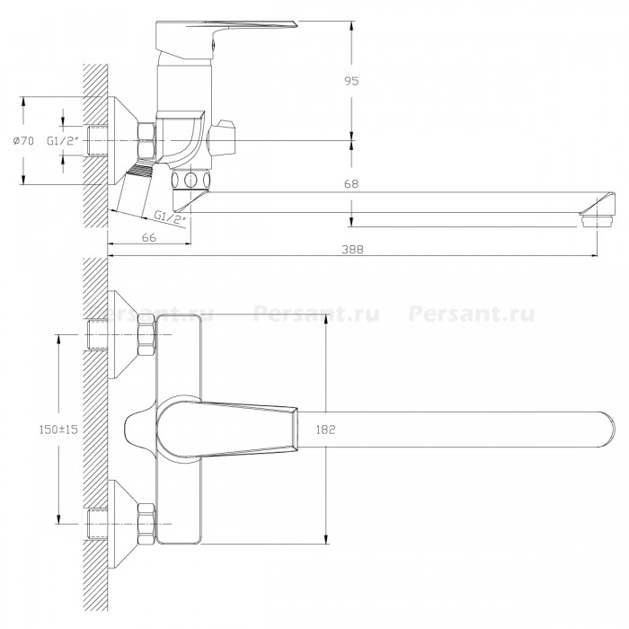Смеситель для ванны Rossinka RS28 RS28-33 хром