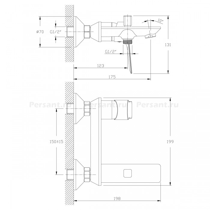 Смеситель для ванны Rossinka RS27 RS27-31 хром