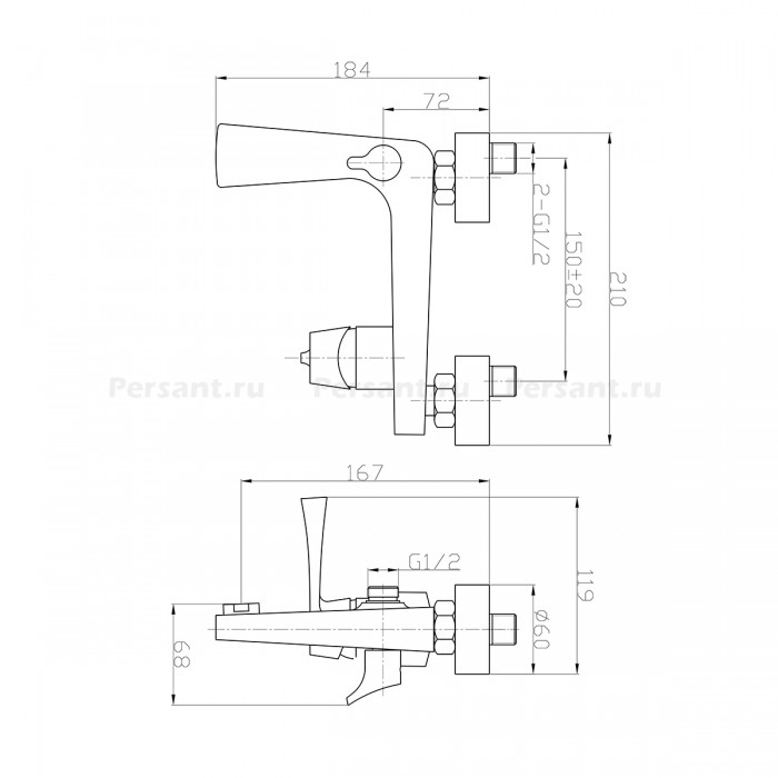 Смеситель для ванны Rossinka RS34 RS34-31 хром