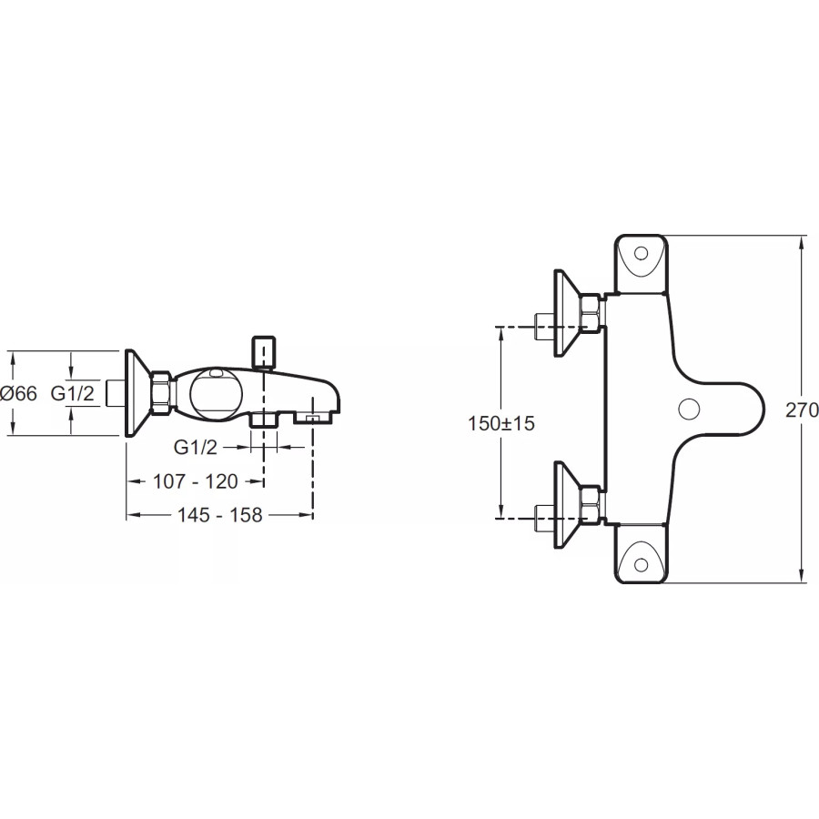 Термостат для ванны с душем Jacob Delafon Robust E75772-CP