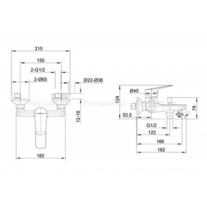 Смеситель для ванны Bravat Rhein F6429564BW-01-ENG черный матовый