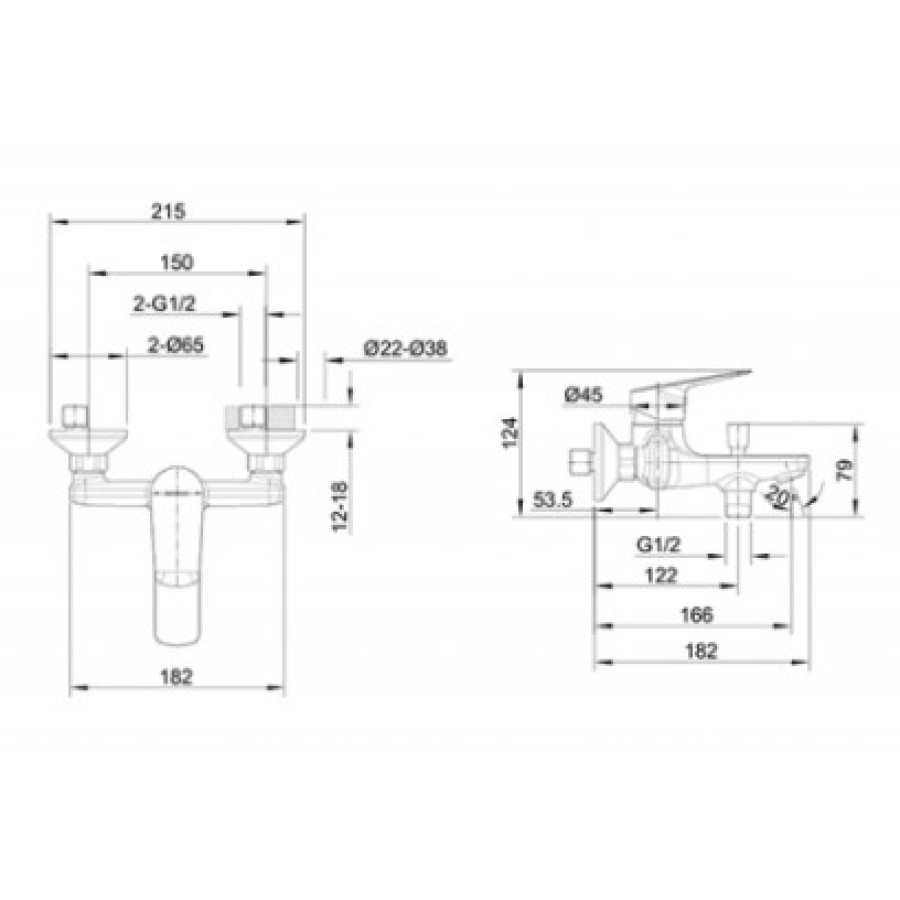 Смеситель для ванны Bravat Rhein F6429564BW-01-ENG