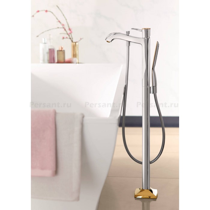 Смеситель для ванны Hansgrohe Metropol Classic 31445090 напольный, хром/золото