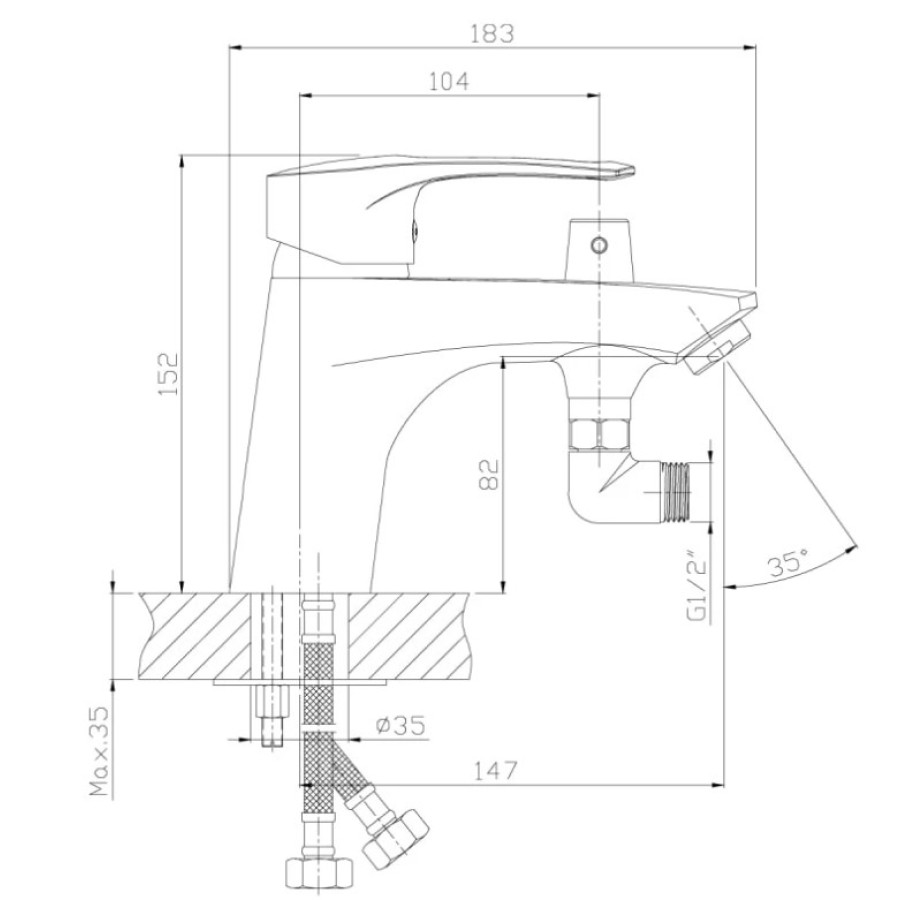 Смеситель для ванны Rossinka T T40-38 с лейкой