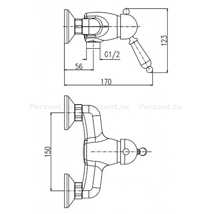Смеситель для душа RAV Slezak Labe L581.5/2SM