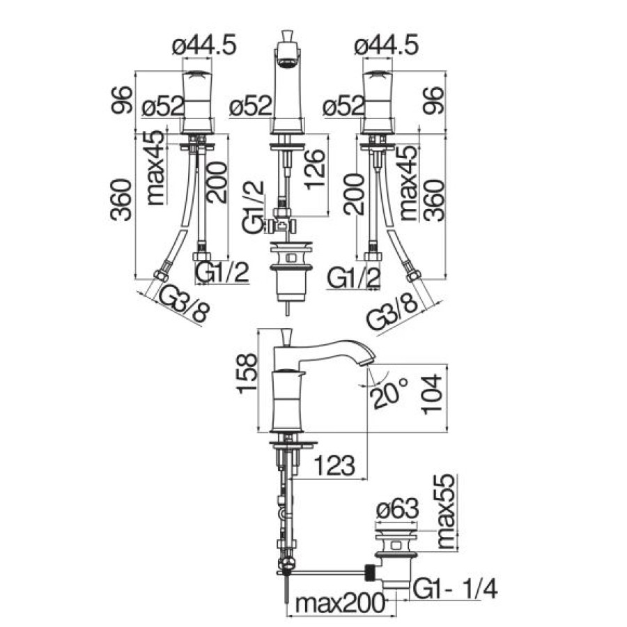 Смеситель для раковины Nobili Sofi SI98211/1BR анткварная бронза