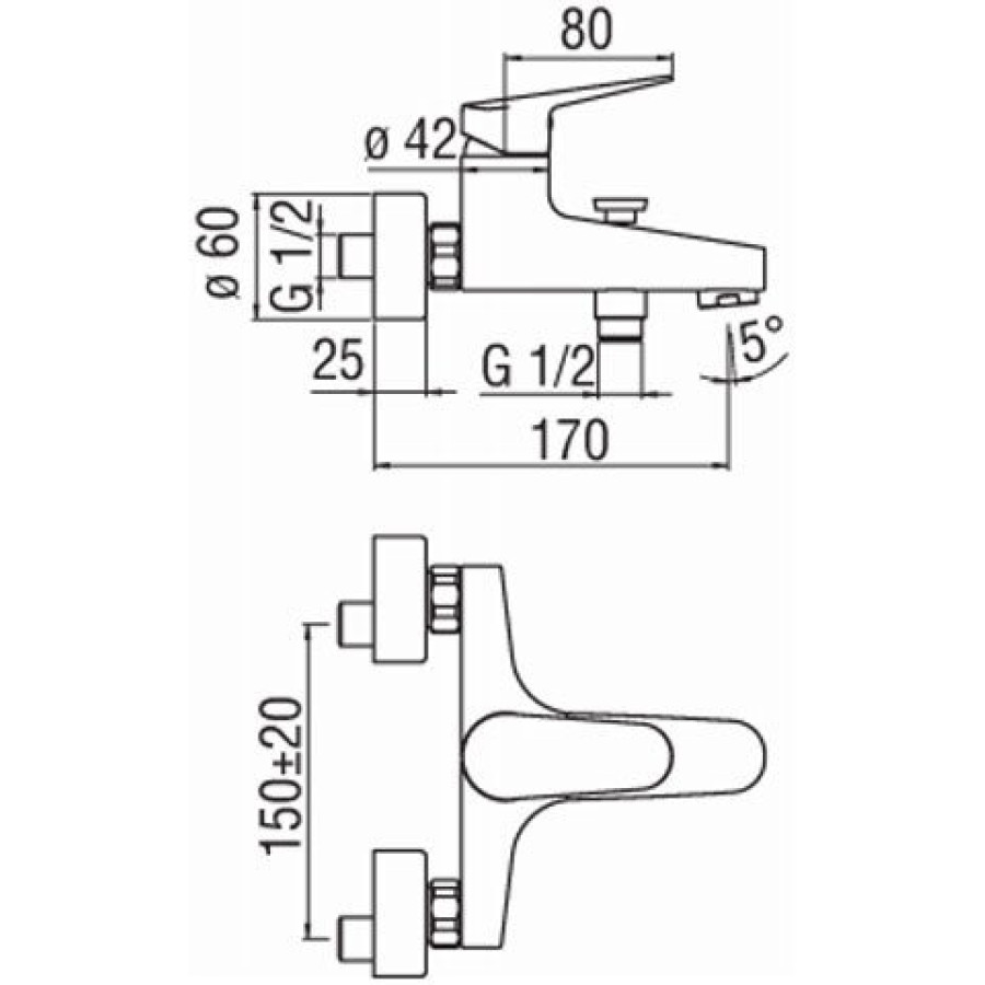 Смеситель для ванны Nobili Blues BS101110/1CR