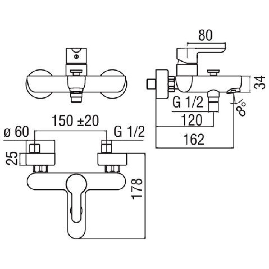 Смеситель для ванны Nobili ABC AB87110/1CR