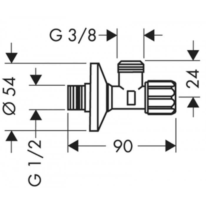 Вентиль угловой hansgrohe 13904000 с микрофильтром, хром