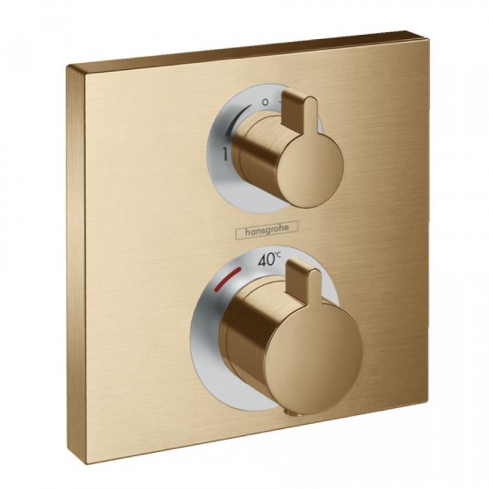 Смеситель для душа Ecostat Square 15714140 с термостатом , на 2 потока, шлифованная бронза