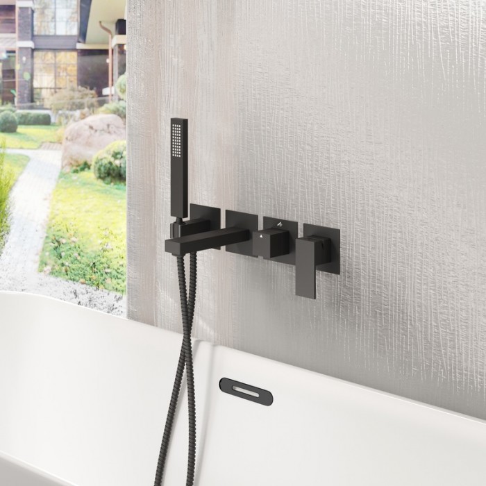 Смеситель для ванны Timo Selene 2014/03YSM встраиваемый, черный матовый