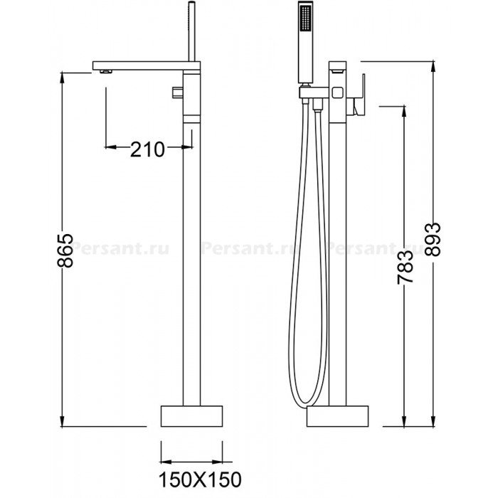 Смеситель для ванны Timo Selene 2200/00Y-CR напольный, хром