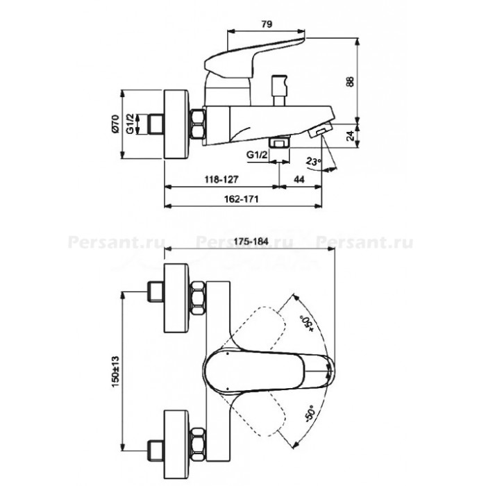 Смеситель для ванны Ideal Standard Ceraflex B1721AA хром