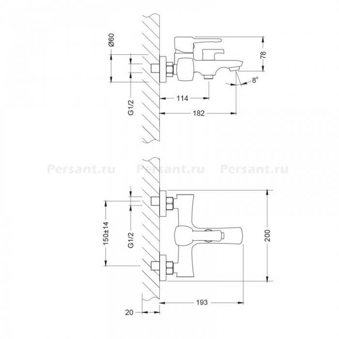 Смеситель для ванны Lemark Evitta LM0514C