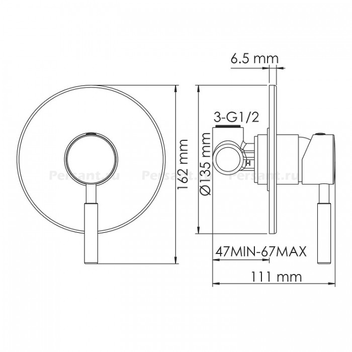 Смеситель для душа WasserKRAFT Wern 4251