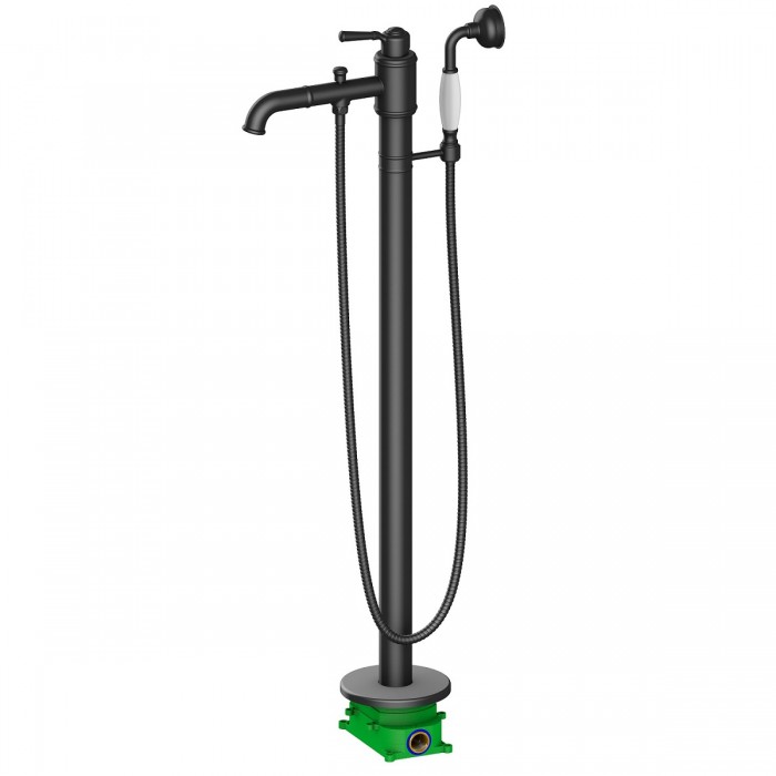 Смеситель для ванны Timo Arisa 5300/03Y-CR напольный, черный матовый