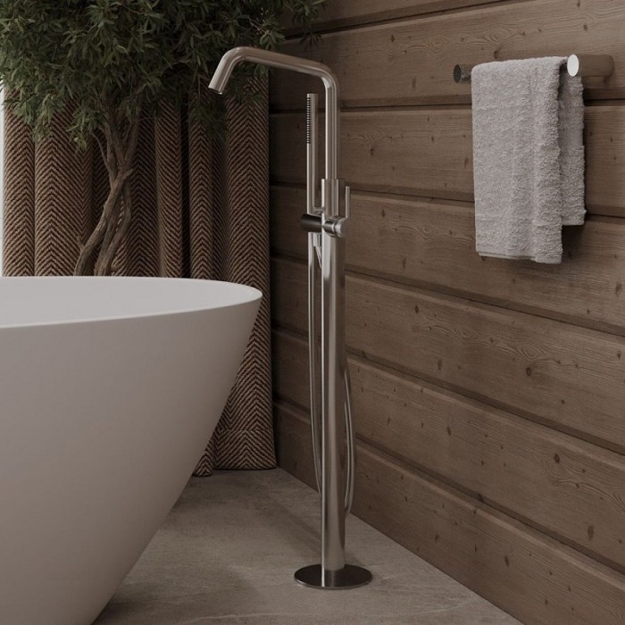 Смеситель для ванны Allen Brau Priority 5.31008-BN напольный, никель браш