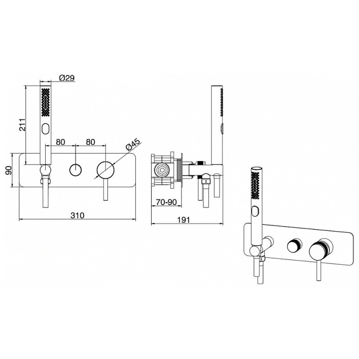 Смеситель для душа Allen Brau Priority 5.31009-00 встраиваемый, хром
