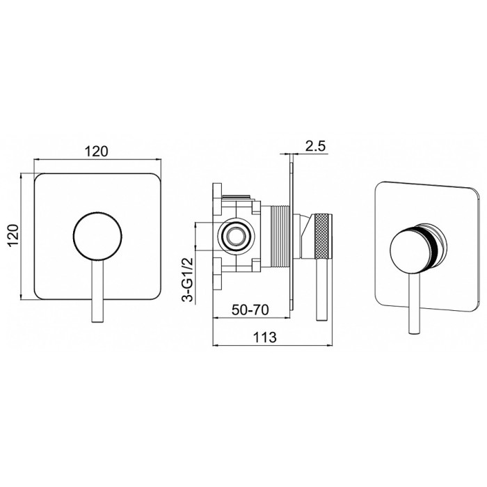 Смеситель для душа Allen Brau Priority X1 5.31012-00 встраиваемый, хром