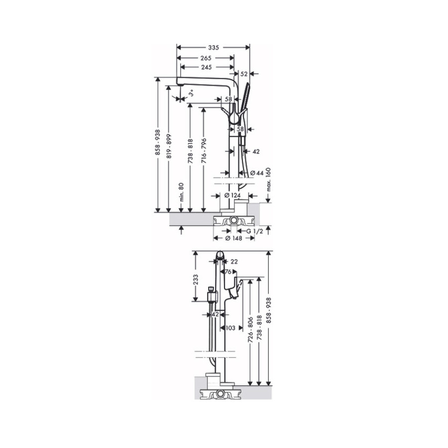 Смеситель для ванны Hansgrohe Тalis S New 72412000