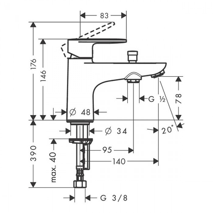 Смеситель для ванны hansgrohe Vernis Blend 71444000 хром