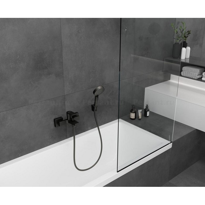 Смеситель для ванны Hansgrohe Vernis Shape 71450670 черный матовый