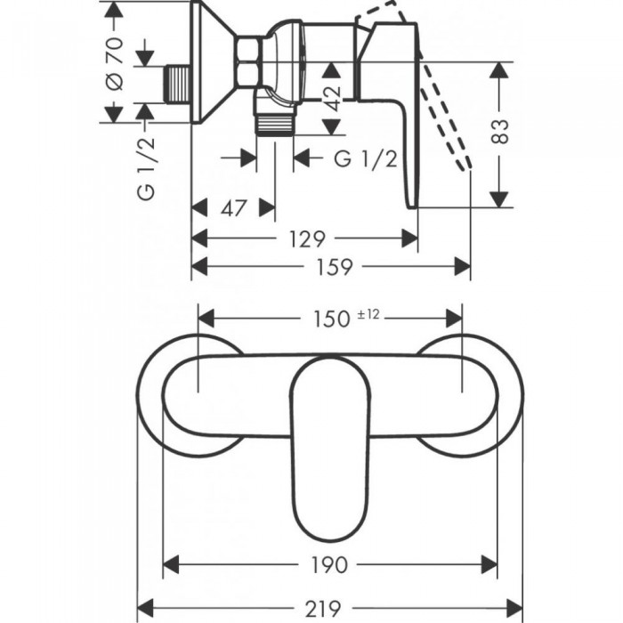Смеситель для душа hansgrohe Vernis Blend 71640670 черный матовый