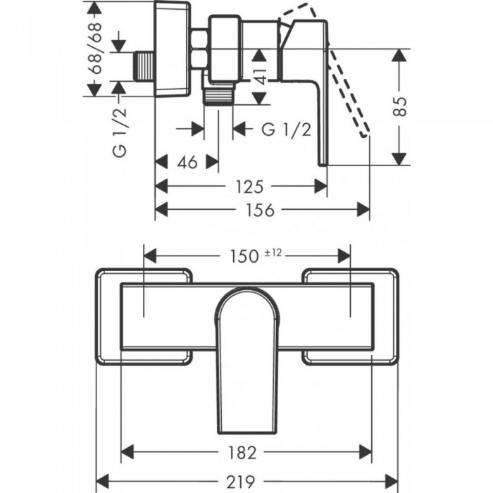 Смеситель для душа hansgrohe Vernis Shape 71650000 хром
