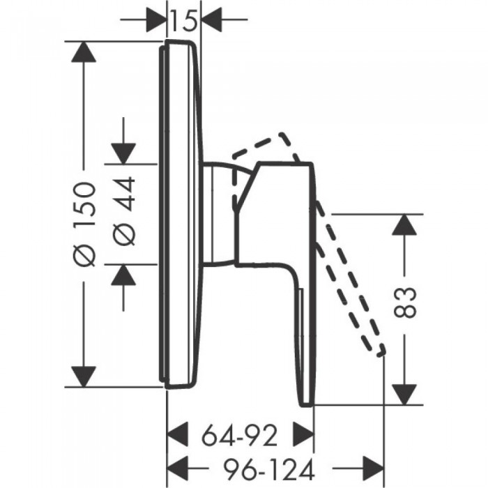 Смеситель для душа Vernis Blend hansgrohe 71667670 встраиваемый, черный матовый