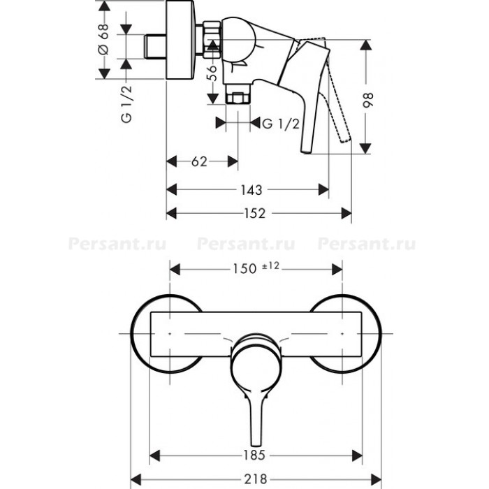 Смеситель для душа hansgrohe Talis S 72601000 хром
