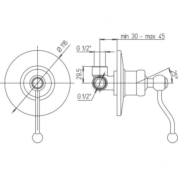 Смеситель для душа Paini Duomo 88CR690 встраиваемый, хром
