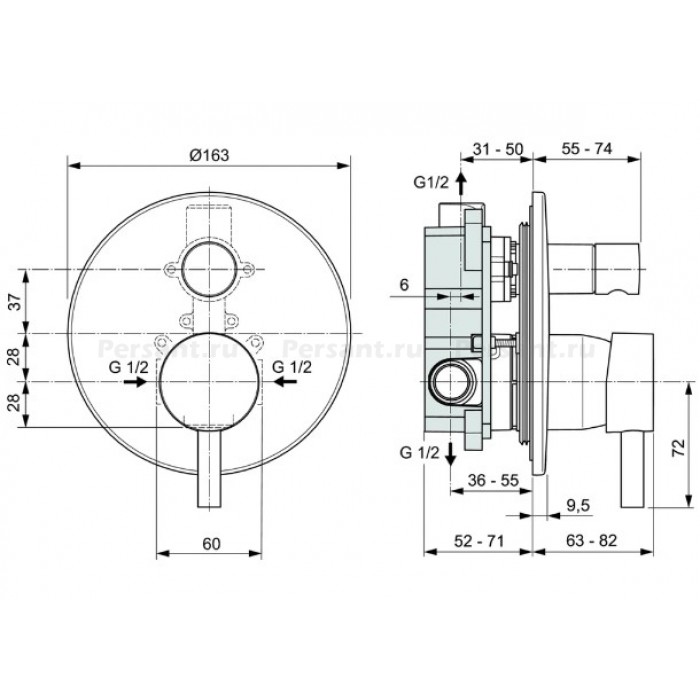 Смеситель для ванны Ideal Standard Ceraline A6939AA встраиваемый, хром