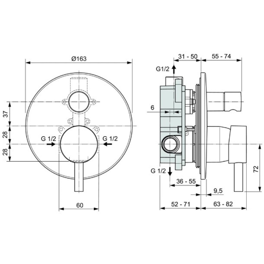 Смеситель для ванны и душа Ideal Standard Ceraline A6939AA