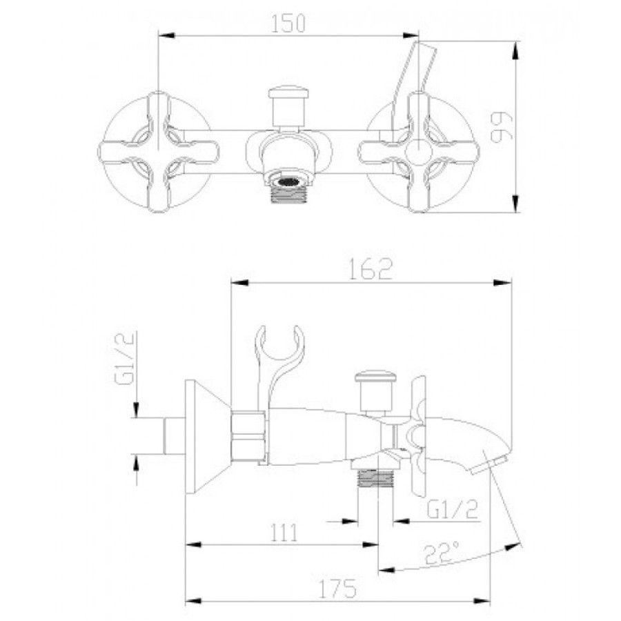 Смеситель для ванны Lemark Duetto LM5712C