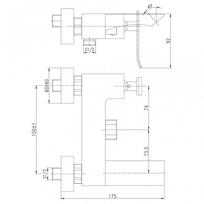 Смеситель для ванны Lemark Contest LM5814CW с душем