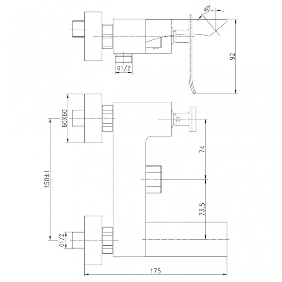 Смеситель для ванны Lemark Contest LM5814CW с душем